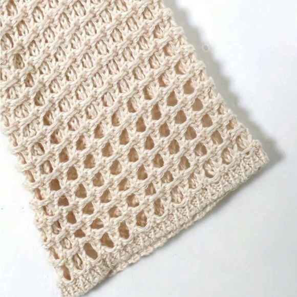 Cream Open-Knit Shrug Sweater - Picture 3 of 10